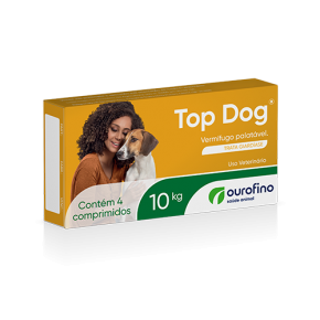 Vermífugo Top Dog Cães até 10kg (4 comprimidos)