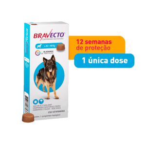 Antipulgas e Carrapatos Bravecto MSD para Cães de 20 a 40 kg