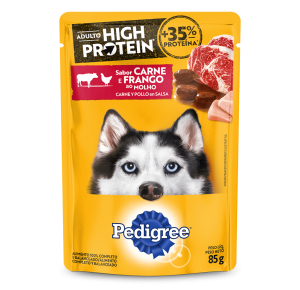 Ração Úmida Pedigree Sachê High Protein Adulto Sabor  Carne e Frango 100g