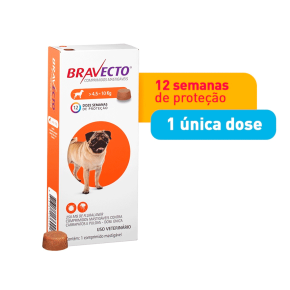 Antipulgas e Carrapatos Bravecto MSD para Cães de 4,5 a 10 kg