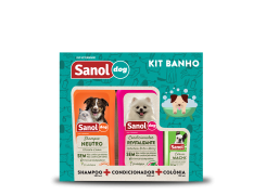 Kit Banho Sanol Dog de Shampoo, Colônia e Condicionador Para Cães e Gatos