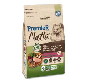 Ração Premier Nattu Cães Adultos Mandioca Raças Pequenas - 2.5kg