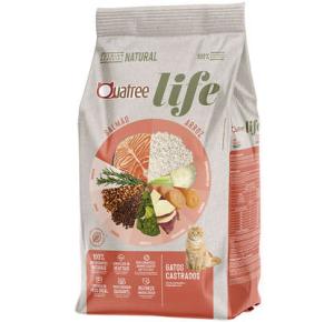 Ração Seca Quatree Life Salmão e Arroz Gatos Castrados  -  10.1kg