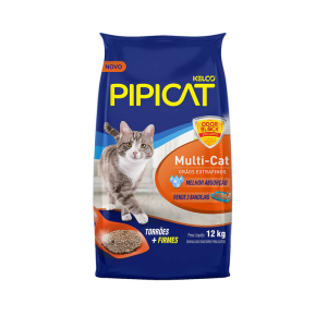 Areia Higiênica Pipicat Multicat para Gatos - 12 kg