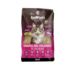 Granulado Ipet Woods de Madeira para Gatos 10kg