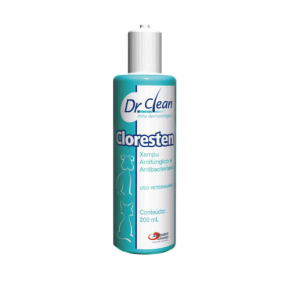 Shampoo Cloresten Antifúngico e Bacteriano Dr.Clean Cães e Gatos 200 ml