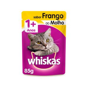 Ração Úmida Whiskas Sachê para Gatos Adultos Sabor Frango ao Molho - 85g