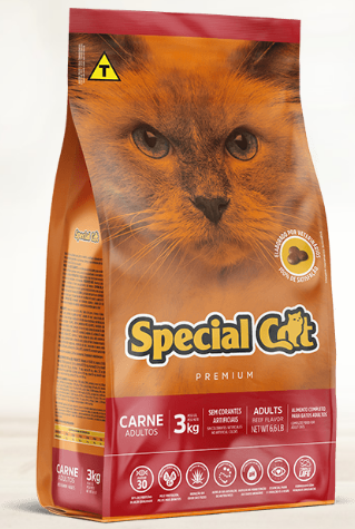 Ração Seca Special Cat Premium Carne para Gatos Adultos  3Kg