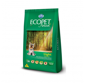 Ração Ecopet Natural Light para Cães Adultos Raças Pequenas Frango Small Bites 3kg