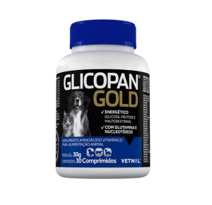 Suplemento de Vitaminas Glicopan Gold Vetnil 30 Comprimidos