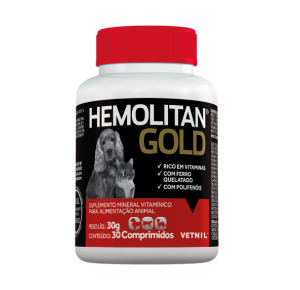 Suplemento Vitamínico Vetnil Hemolitan Gold - 30 Comprimidos