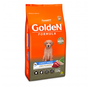 Ração Golden Fórmula para Cães Filhotes Carne e Arroz 15kg
