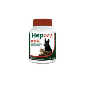 Hepvet Suplemento Vitaminico para o metabolismo de Cães e Gatos - 30 Comprimidos