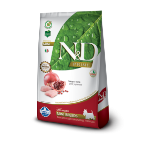 Ração N&D Prime Cães Adultos Mini Frango e Romã Para Raças Pequenas e minis 2.5kg