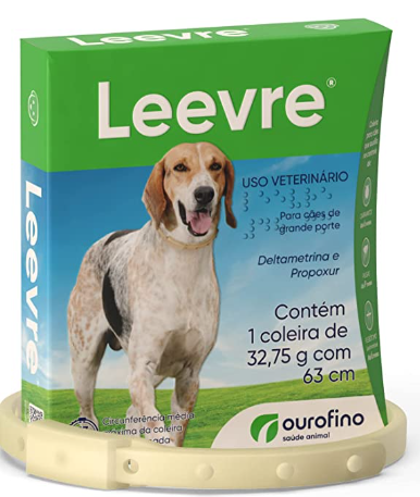 Coleira Antiparasitária Ourofino Leevre para Cães 63 cm 