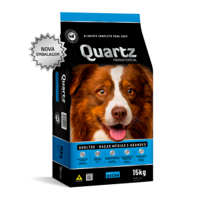 Ração Quartz  Para Cães Adultos Raças Médias e Grandes Sabor BACON - 15kg