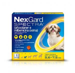 Antipulgas e Carrapatos NexGard Spectra para Cães de 3,6 a 7,5kg