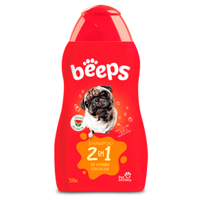 Shampoo 2 em 1 Beeps Pet Society para Cães e Gatos 500 ml