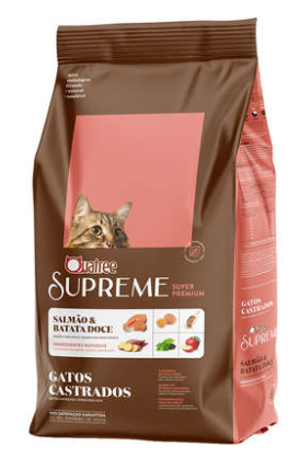 Ração Seca Quatree Supreme Salmão e Batata Doce para Gatos Castrados  3kg